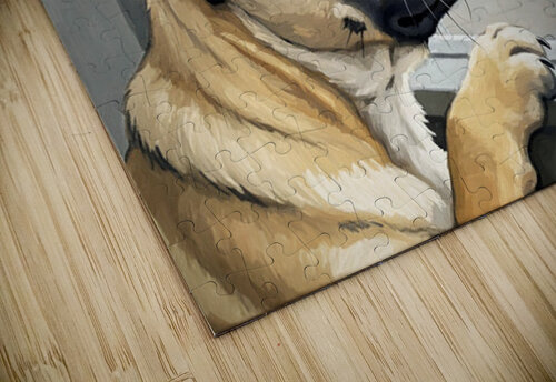 Pug Puppy Sits Proudly After Successful Guard Duty Puppy Prints puzzle