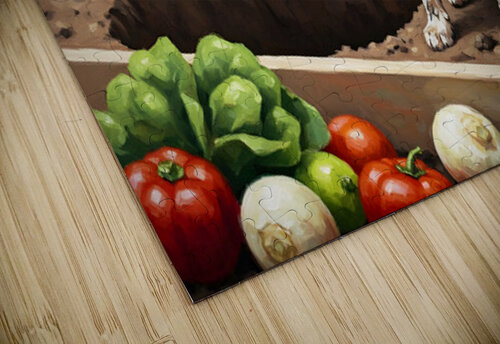 Guilty Border Collie Puppy Realizes Garden Mess Puppy Prints puzzle