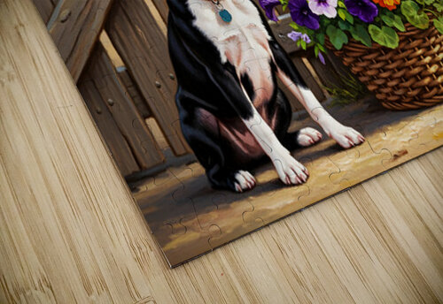 Boston Terrier Puppy Delivers Flowers To Loving Hands Puppy Prints puzzle