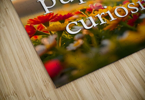 Puppy Curiosity: Golden Retriever Explores Morning Flowers Puppy Prints puzzle