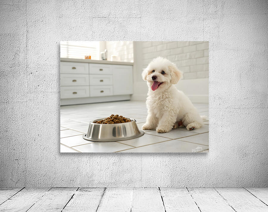 Poodle Puppys Dinner Time Excitement Wall Preview