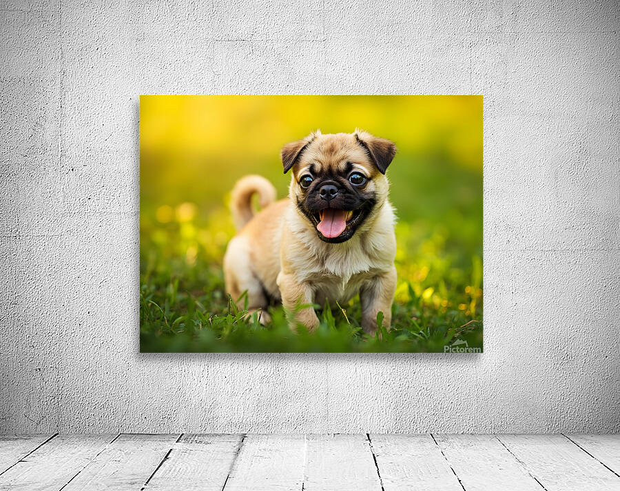 Pug Puppy Successfully Completes Stay Command Wall Preview