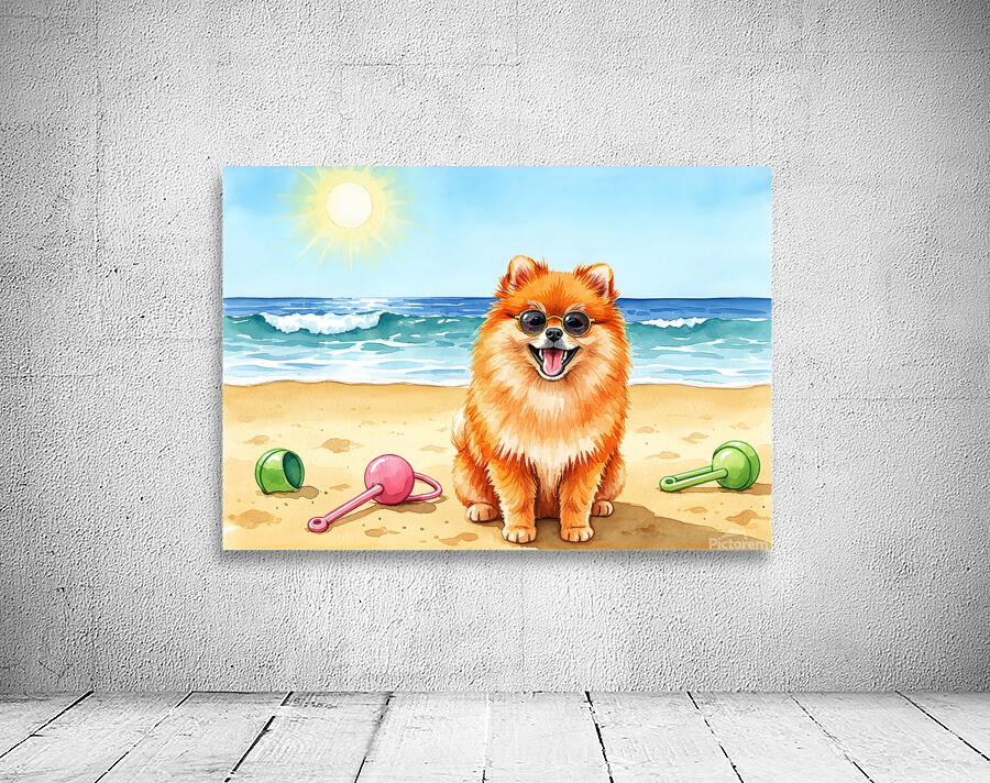 Pomeranian Puppys Beach Adventure Begins Wall Preview