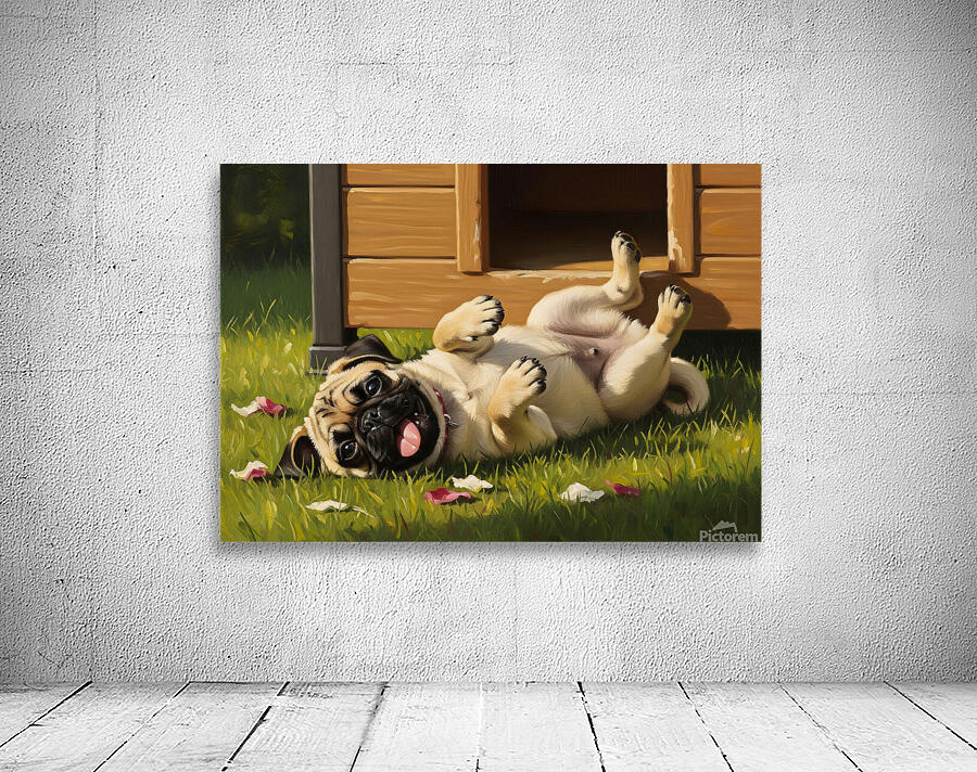 Playful Pug Puppy Enjoys Afternoon Fun Wall Preview