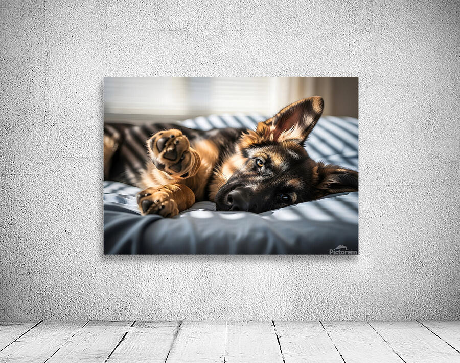 German Shepherd Puppy Waking Up From Nap Wall Preview