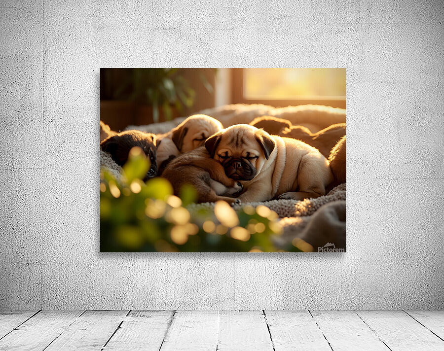 Pug Puppy Dreams In Sunny Spot Wall Preview
