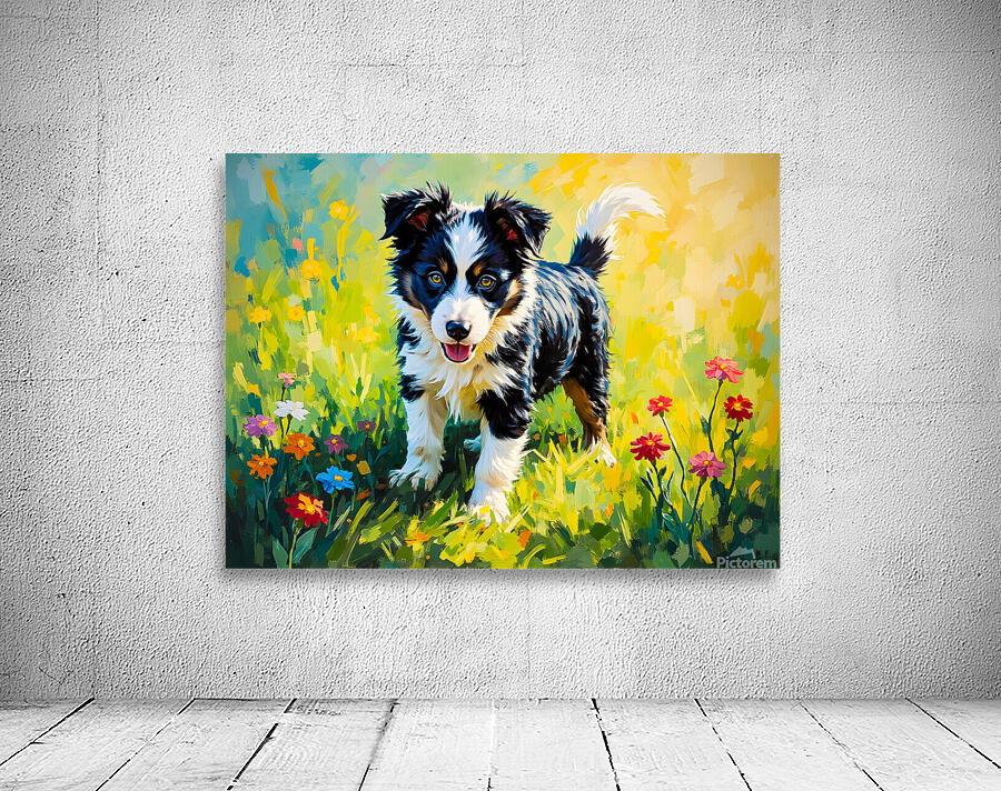 Border Collie Puppy Ready For Adventure Wall Preview