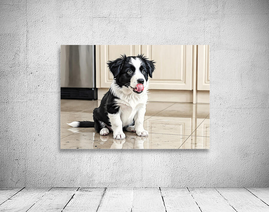 Border Collie Puppy Anticipates Delicious Treat Wall Preview