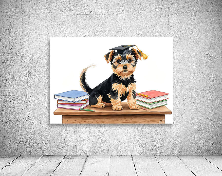 Yorkshire Terrier Puppys First Day Of School Wall Preview