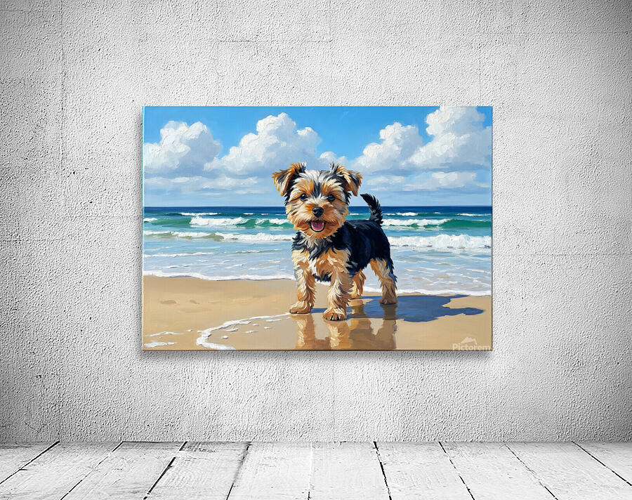 Yorkshire Terrier Puppy Discovers The Beach Wall Preview