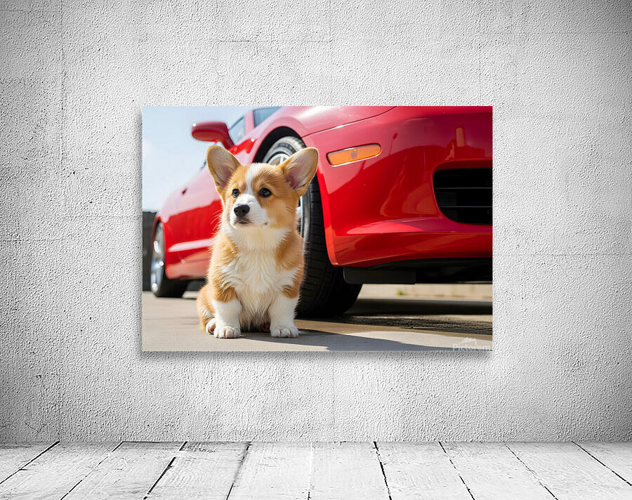 Clean Corgi Puppy After Successful Car Wash Wall Preview