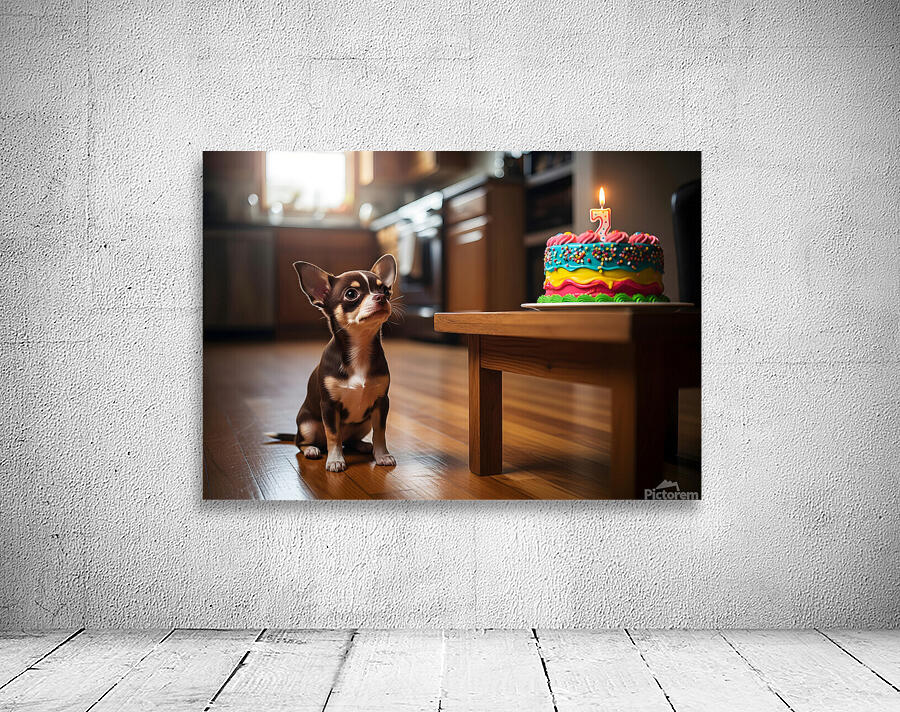 Chihuahua Puppy Discovers Birthday Cake Wall Preview