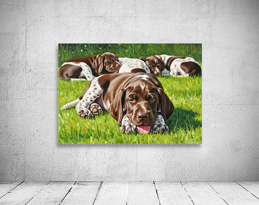 Tired German Shorthaired Pointer Puppy After Playing Wall Preview