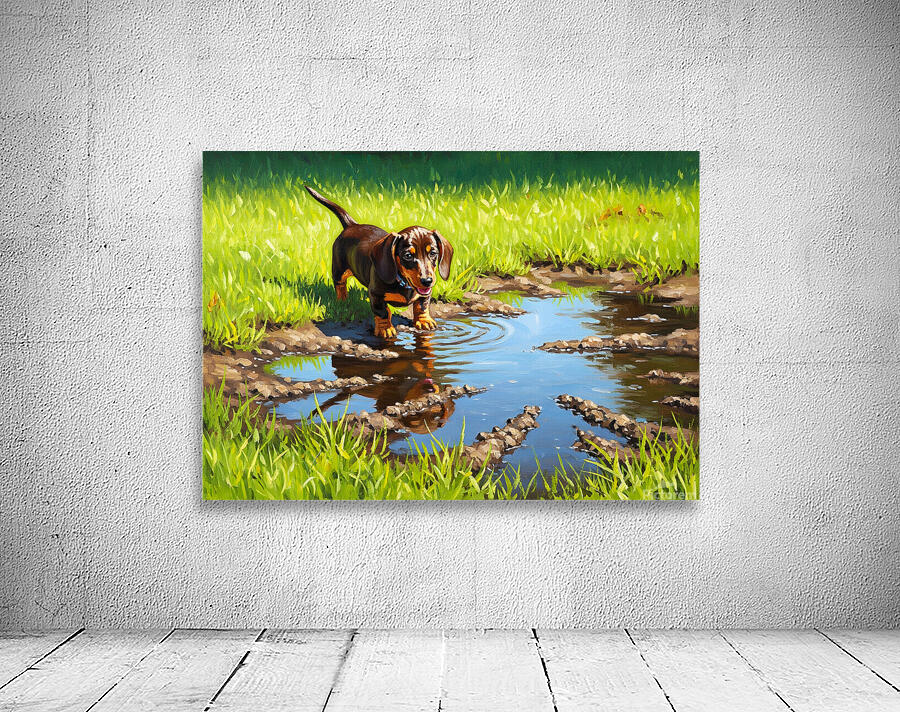 Dachshund Puppy Discovers Muddy Puddle Wall Preview