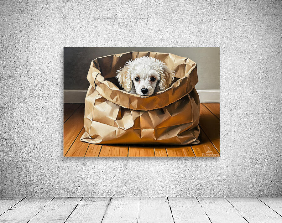 Poodle Puppy Discovers A Paper Bag Adventure Wall Preview