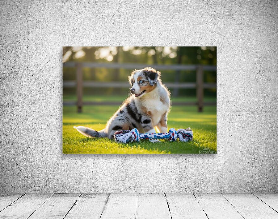 Australian Shepherd Puppy Discovers Big Chew Toy Wall Preview