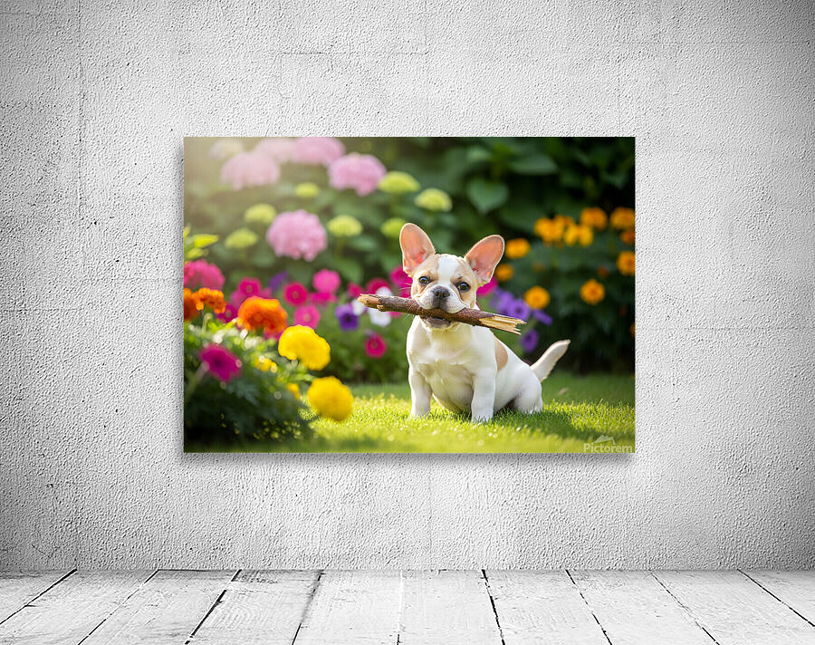 French Bulldog Puppy Finds Perfect Stick In Garden Wall Preview