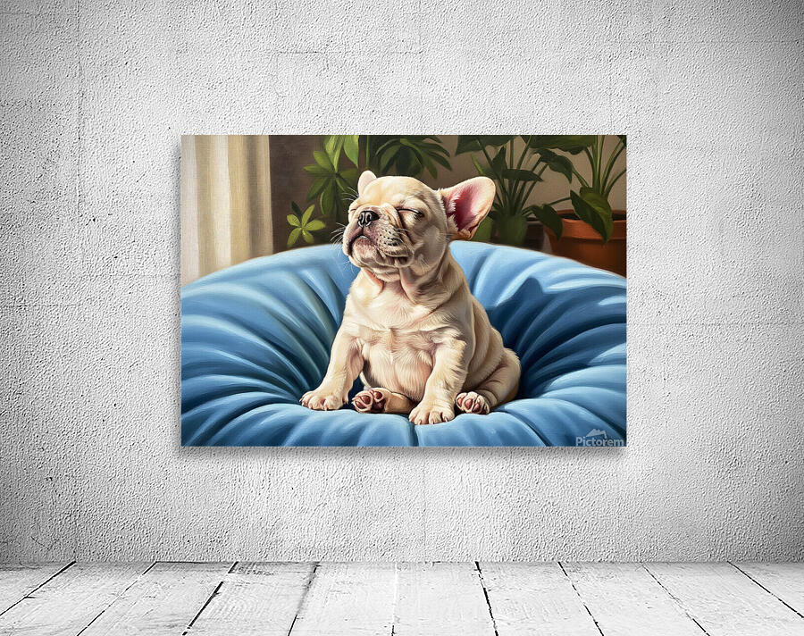 French Bulldog Puppy Sound Asleep Sitting Upright Wall Preview