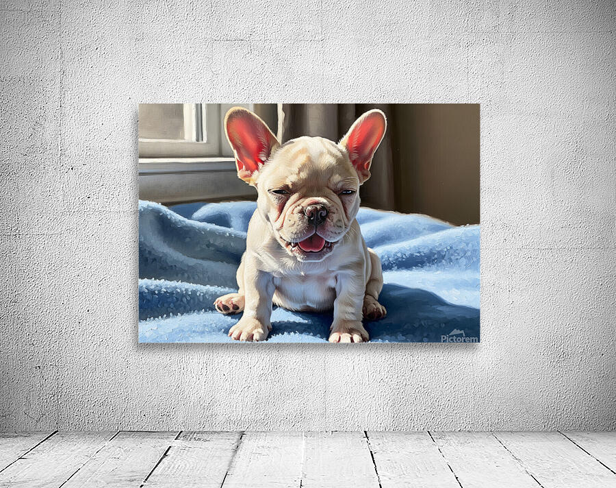 Sleepy French Bulldog Puppy Begins To Yawn Wall Preview
