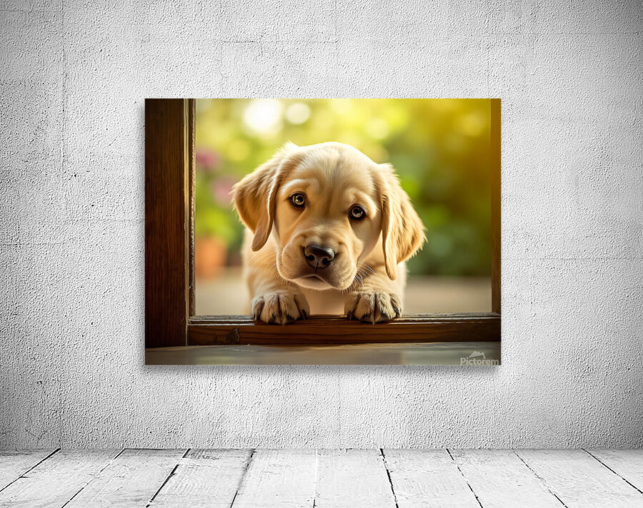 Curious Puppy Discovers Cat Flap Door Wall Preview
