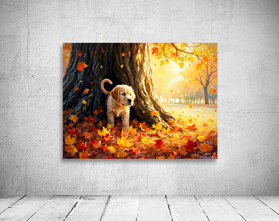 Curious Labrador Puppy Peeking Around Garden Corner Wall Preview