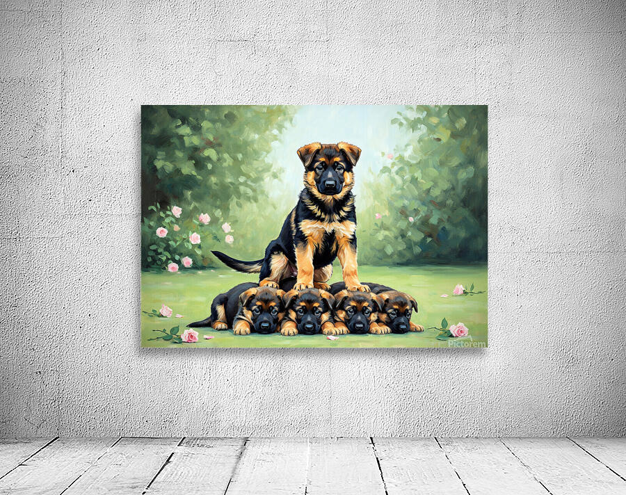 German Shepherd Puppy Reaches Top Of Puppy Pyramid Wall Preview