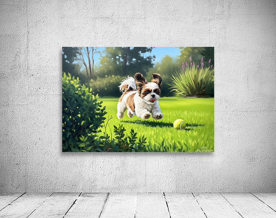 Shih Tzu Puppy Spots The Perfect Tennis Ball Wall Preview