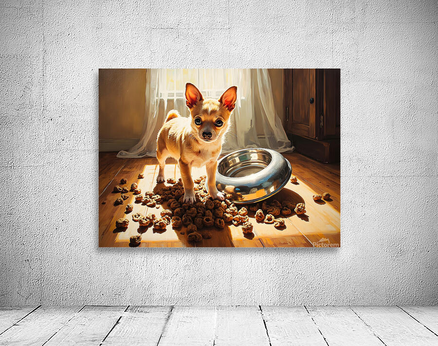 Guilty Chihuahua Puppy After Food Mess Wall Preview