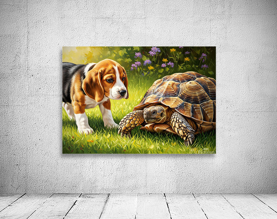 Beagle Puppy Discovers Garden Surprise Wall Preview