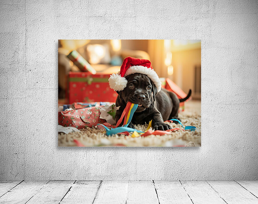 Cane Corso Puppys First Christmas Morning Discovery Wall Preview