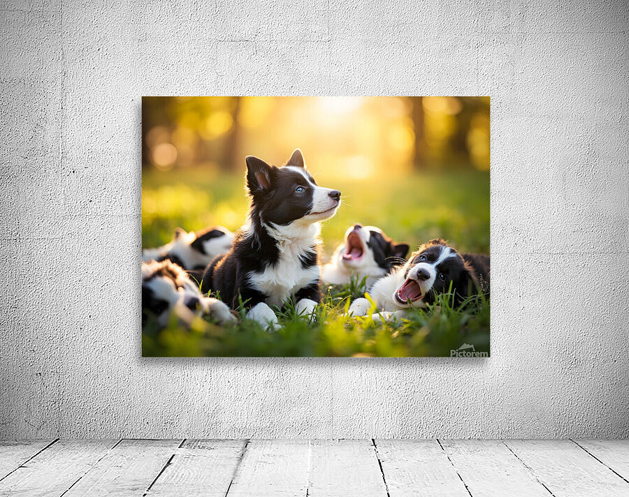 Sleepy Border Collie Puppy Finally Rests With Pack Wall Preview