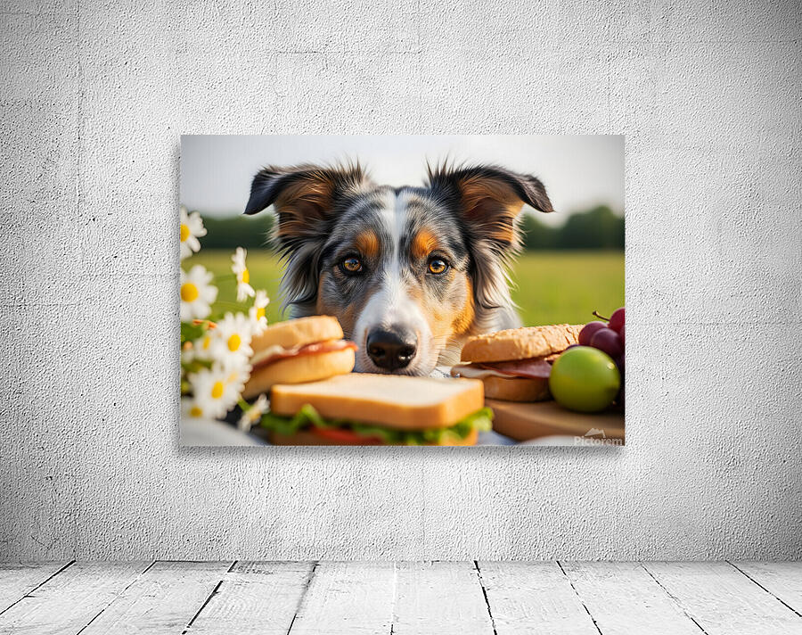 Australian Shepherd Puppy Discovers Picnic Spread Wall Preview