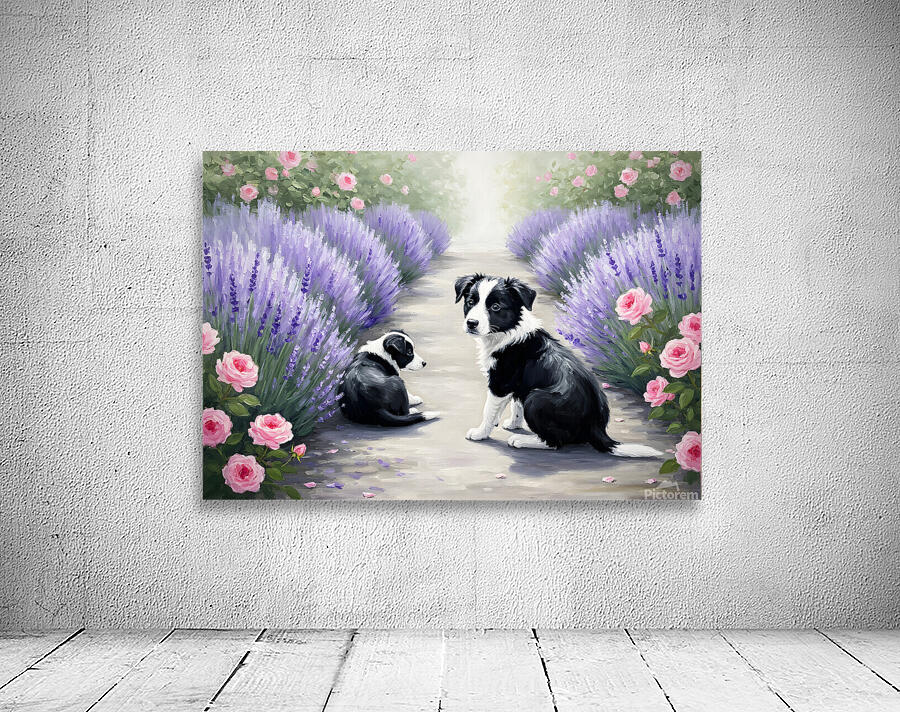 Border Collie Puppy Rests After Adventure With Siblings Wall Preview