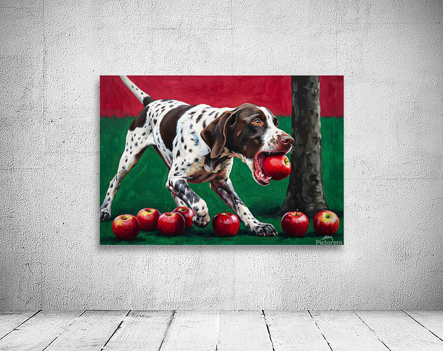 Happy Puppy Enjoys Apple Pieces In Orchard Wall Preview