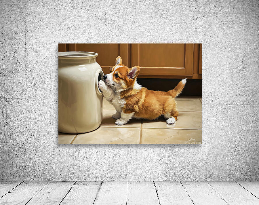 Corgi Puppy Gets Stuck In Cookie Jar Wall Preview