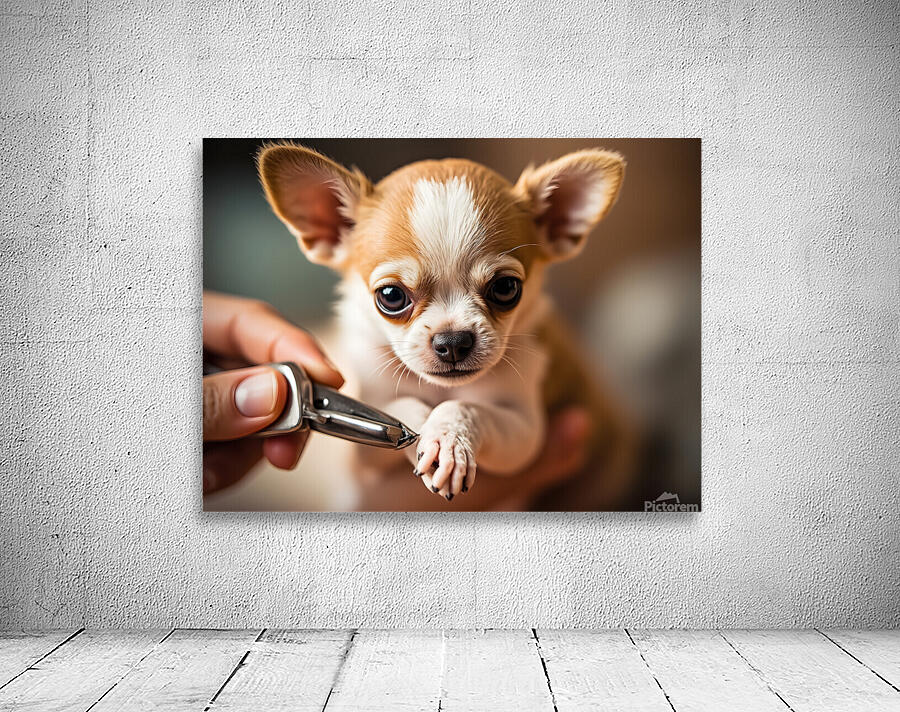 Happy Chihuahua Puppy After Successful Nail Trimming Wall Preview