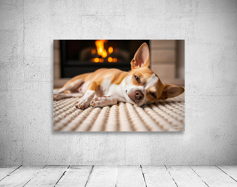 Chihuahua Puppy Falls Asleep By The Fire Wall Preview