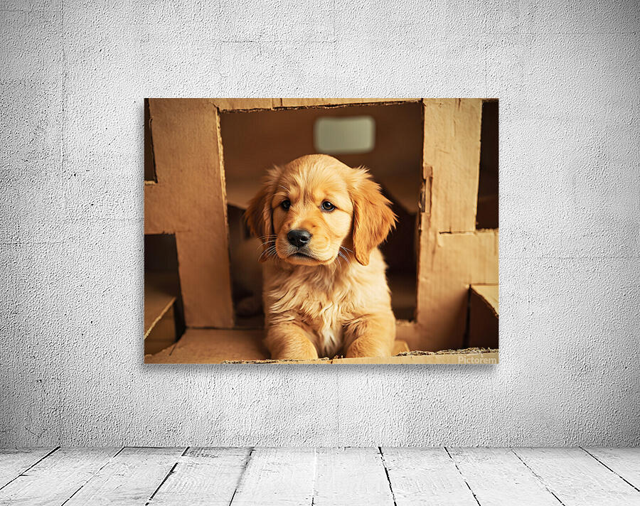 Golden Retriever Puppy Discovers Perfect Hiding Spot Wall Preview