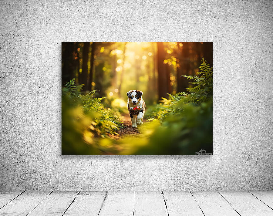 Australian Shepherd Puppy Begins Flower Delivery Mission Wall Preview