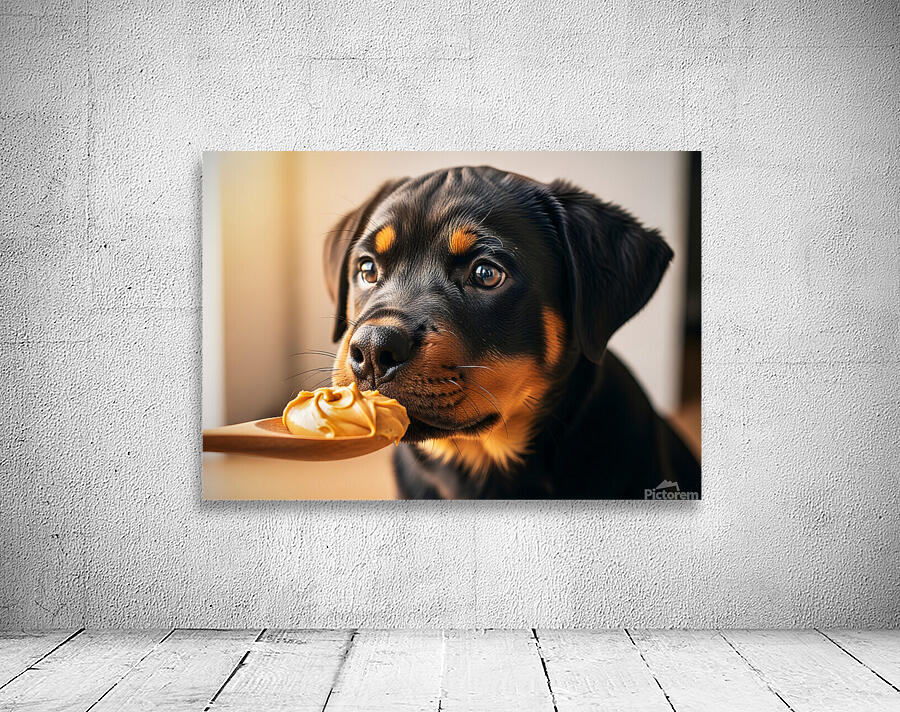 Rottweiler Puppy Discovers Something New Wall Preview