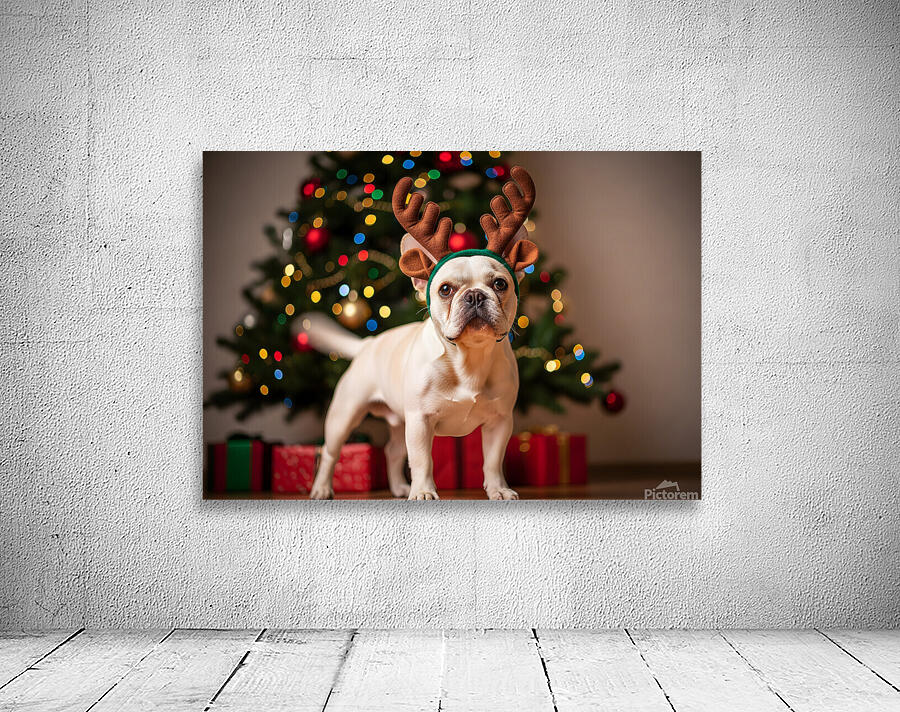 Tired Puppy Rests After Christmas Fun Wall Preview