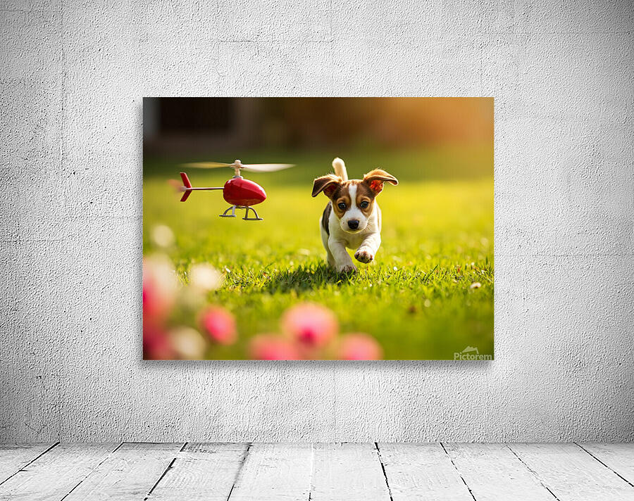 Beagle Puppy Rests After Helicopter Chase Wall Preview