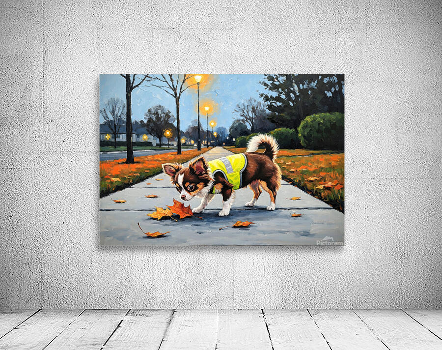 Chihuahua Puppy Ready For Evening Adventure Wall Preview