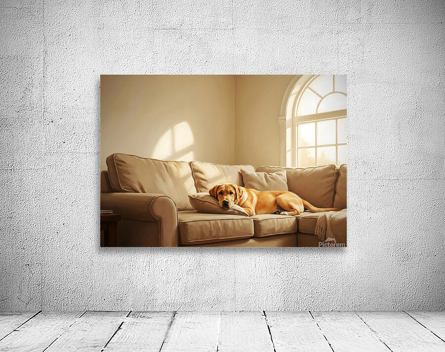 Sleepy Labrador Puppy Naps During Television Show Wall Preview