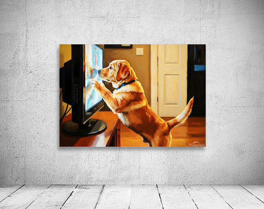 Labrador Puppy Discovers The Magic Television Screen Wall Preview