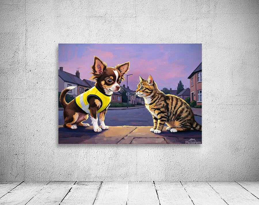 Tired Chihuahua Puppy Rests Under Evening Stars Wall Preview