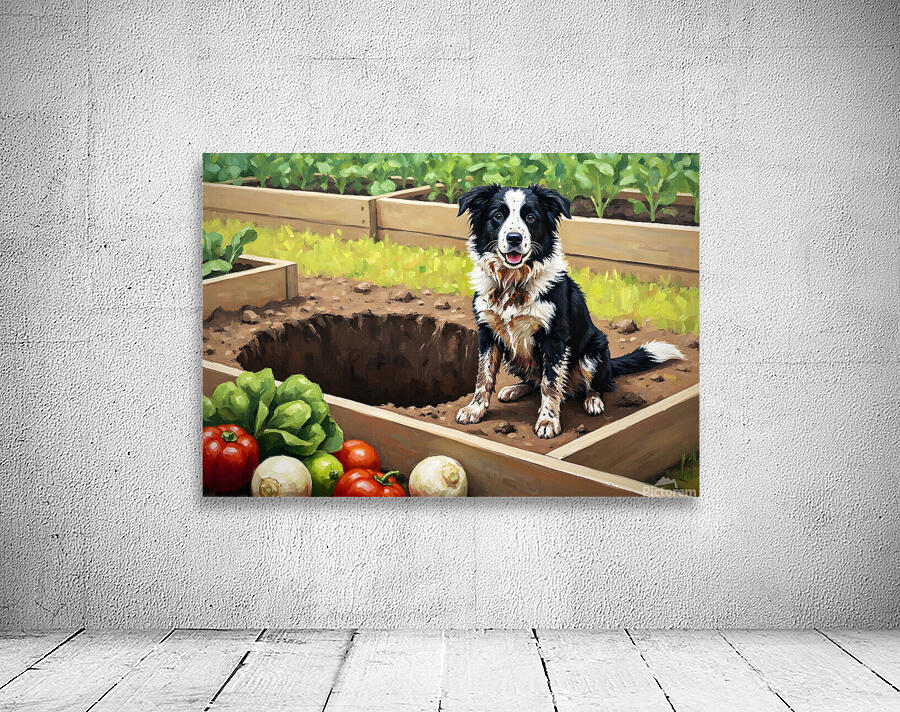 Guilty Border Collie Puppy Realizes Garden Mess Wall Preview