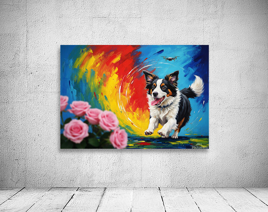 Tired Border Collie Puppy Rests After Exciting Adventure Wall Preview