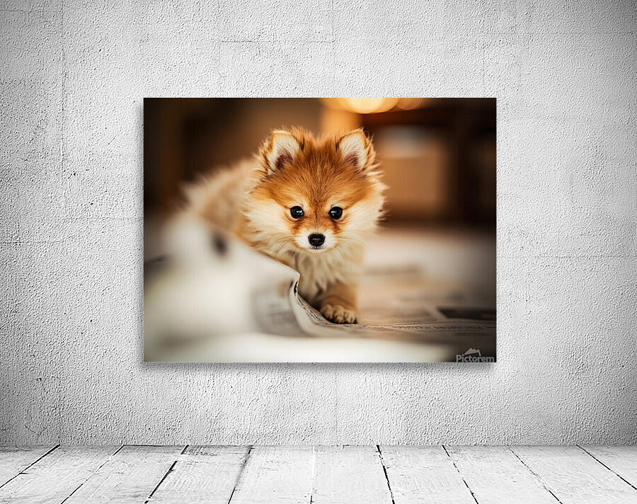 Pomeranian Puppys Cozy Morning Spot Wall Preview