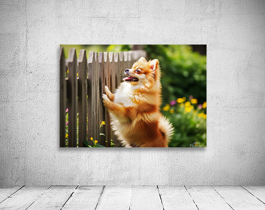 Curious Pomeranian Puppy Spots Something In The Sky Wall Preview